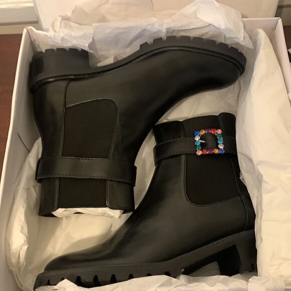 Schutz leather Buckle lug sole ankle boot size 7,5 - Picture 5 of 10